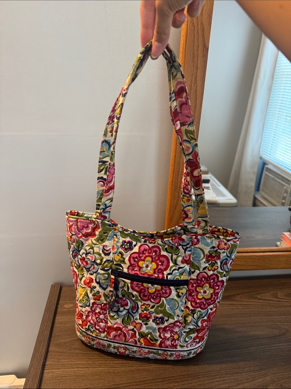 Vera Bradley Floral Quilted Tote - Red, Pink, Green, Yellow, Blue - Picture 3 of 7
